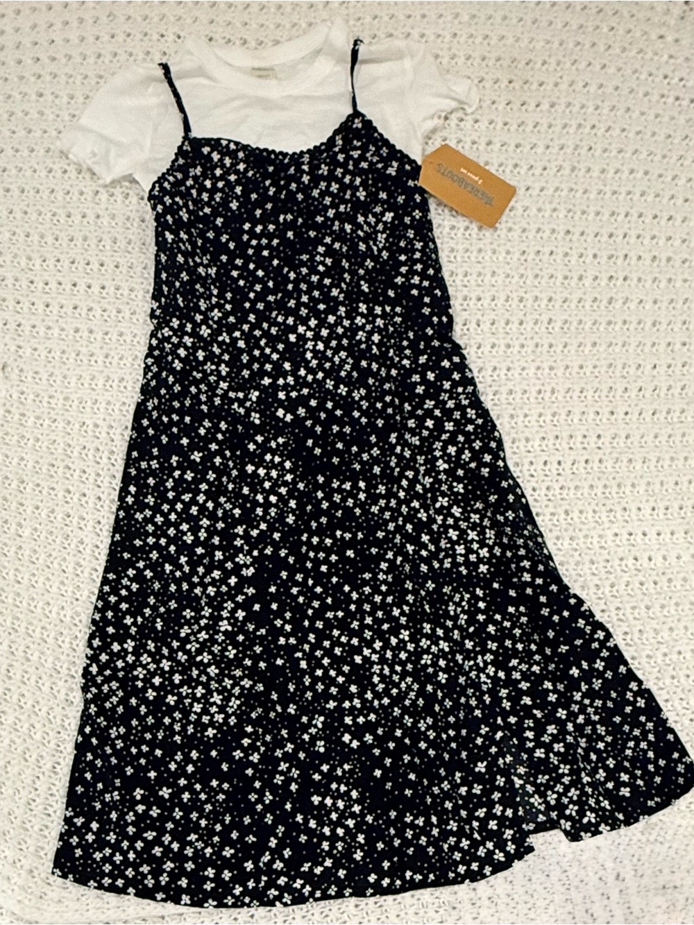 Thereabouts Girls 2-pc. Sleeveless A-Line Dress Set floral print in black/white